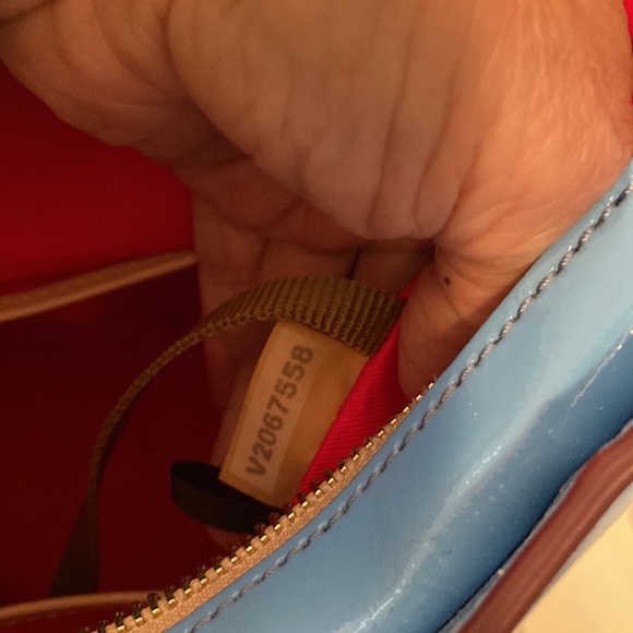 Dooney & Bourke Handbag Patent Leather Hobo Shoulder Denim Blue - Picture 11 of 16